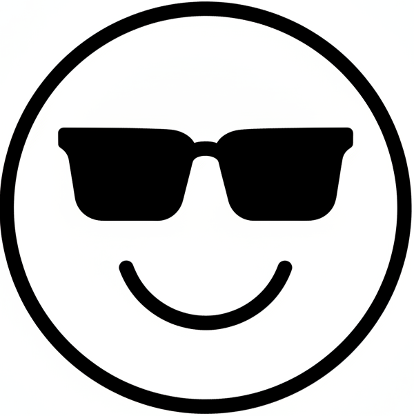 Ícono de carita feliz con lentes